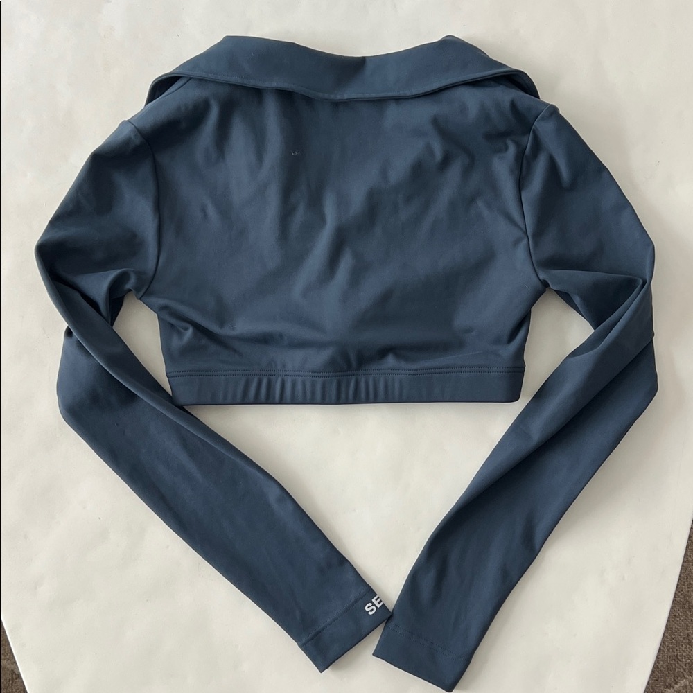SET Active 2 Piece Luxform Workout Set - Longsleeve Bra & Leggings River Blue S - Picture 7 of 10